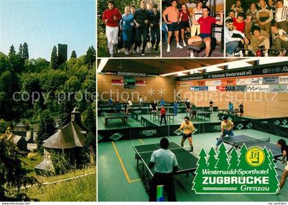 Hoehr-Grenzhausen Sporthotel Zugbruecke Grenzau Fitness Tischtennishalle Burgrui