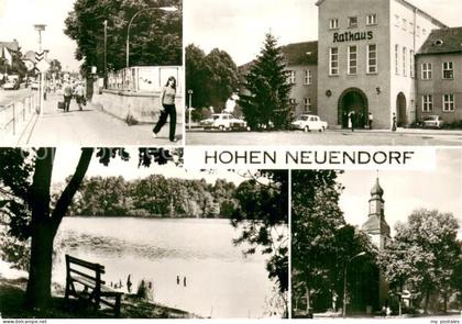 Hohen Neuendorf Strassenpartie Rathaus Seepartie Kirchturm
