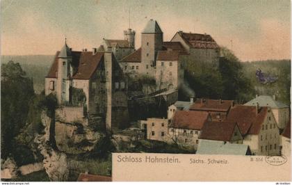 Hohnstein (Sächs. Schweiz) Sächsische Schweiz Schloss (Castle) Totalansicht 1900