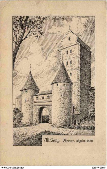 Alt-Isny - Obertor - Künstler-AK Eugen Felle