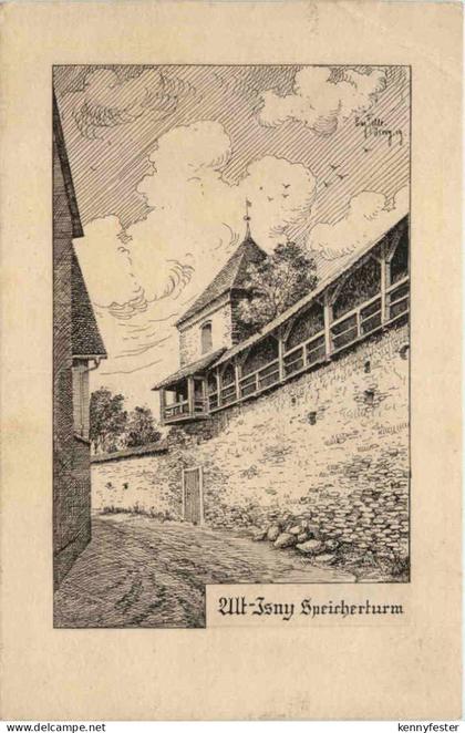 Alt-Isny - Speicherturm - Künstler-AK Eugen Felle