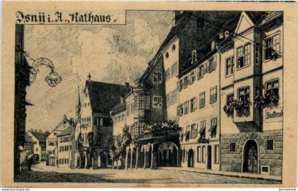 Isny Rathaus - Künstler-AK Eugen Felle