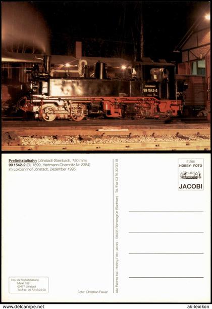 Ansichtskarte Jöhstadt (Erzgebirge) im Lokbahnhof Jöhstadt bei Nacht 1995