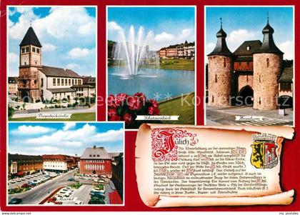 Juelich Hexenturm Schwanenteich Markt Probsteikirche