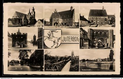 AK Jüterbog, Nicolaikirche, Rathaus, Alte Stadtmauer