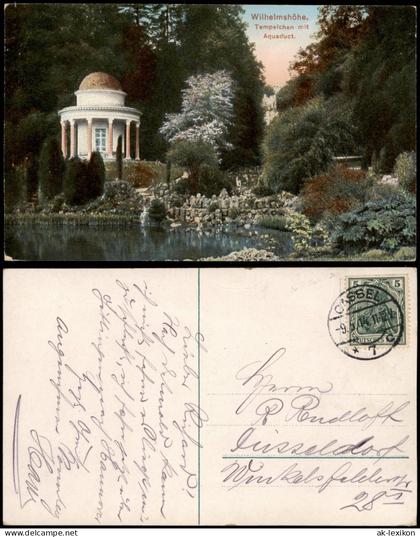 Bad Wilhelmshöhe-Kassel Cassel Tempelchen mit Aquaduct. 1914 gel Stempel Cassel