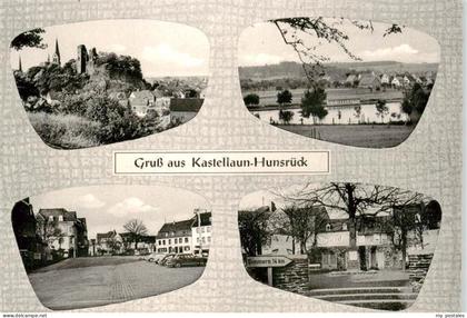 Kastellaun Hunsrueck Burgruine Panorama Strassenpartien