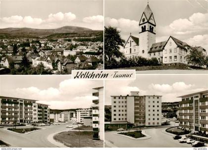 Kelkheim Panorama Motiv mit Kirche Wohnsiedlung Hochhaeuser
