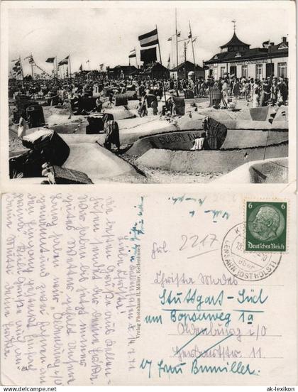 Kellenhusen (Ostsee) Strandleben, Halle gel. Landpoststempel 1937