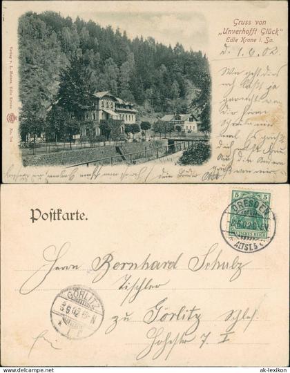 Edle Krone-Klingenberg " Edle Krone i. Sachsen 1902  gelaufen nach Görlitz