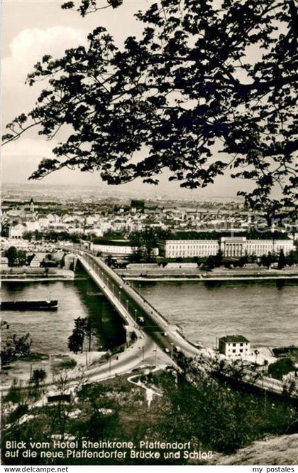 Pfaffendorf Koblenz Blick vom Hotel Rheinkrone auf die neue Pfaffendorfer Brueck