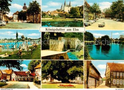 Koenigslutter Elm Ortspartien Schwimmbad Kirche Park Fachwerkhaeuser