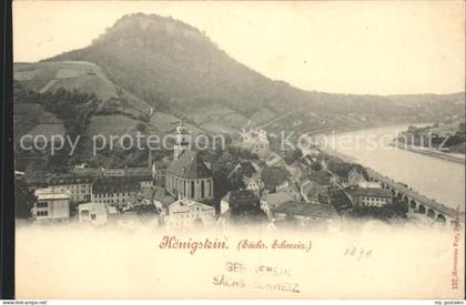 Koenigstein Saechsische Schweiz Blick auf Koenigstein