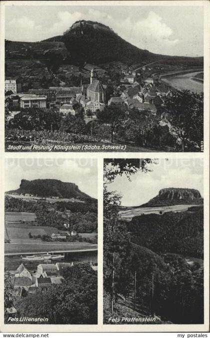 Koenigstein Saechsische Schweiz Fels Lilienstein Pfaffenstein