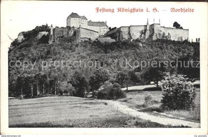 Koenigstein Saechsische Schweiz Festung Koenigstein Nordseite