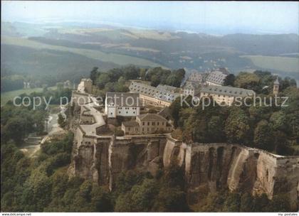 Koenigstein Saechsische Schweiz Fliegeraufnahme Festung Koenigstein