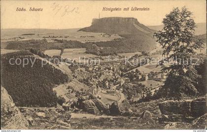 Koenigstein Saechsische Schweiz Koenigstein mit Lilienstein
