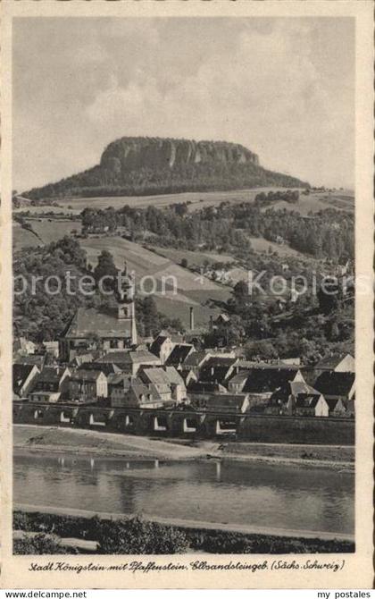 Koenigstein Saechsische Schweiz Koenigstein mit Pfaffenstein