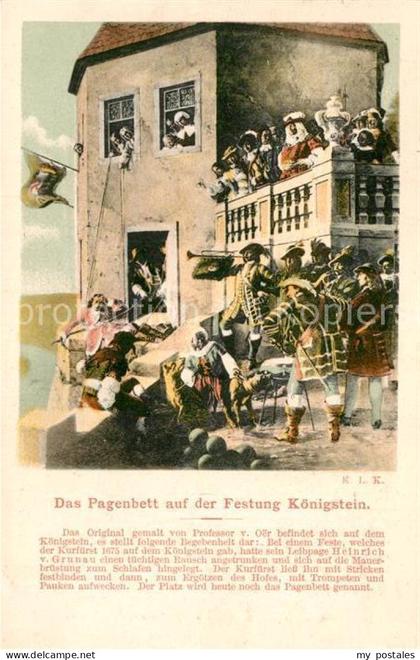 Koenigstein Saechsische Schweiz Pagenbett Festung Koenigstein