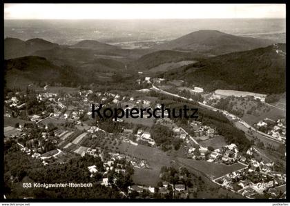 ÄLTERE POSTKARTE KÖNIGSWINTER-ITTENBACH PANORAMA LUFTBILD FLIEGERAUFNAHME Ansichtskarte AK postcard cpa