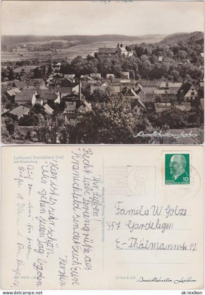 Ansichtskarte Kranichfeld Panorama mit Niederburg 1967