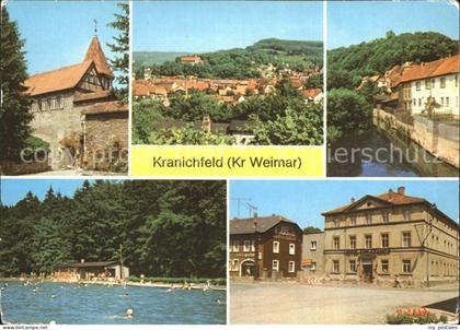 Kranichfeld Niederburg Teilansicht Oberschloss Schwimmbad Markt