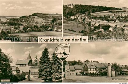 Kranichfeld Panorama Teilansicht mit Oberschloss Niederburg An der Limbrueck