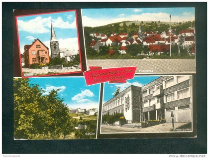 Niederkirchen / Saar - Kreis Sankt St Wendel ( Kirche Panorama Schule Kindergarten - Drogerie Kern )