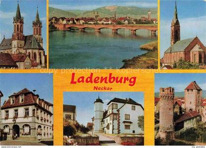 Ladenburg Kirche Necker Bruecke Rathaus Schloss