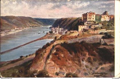 Lahnstein Kuenstlerkarte Rheinpanorama