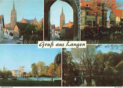 Langen Hessen Kirche Tor Park Schwimmbad Gondelteich