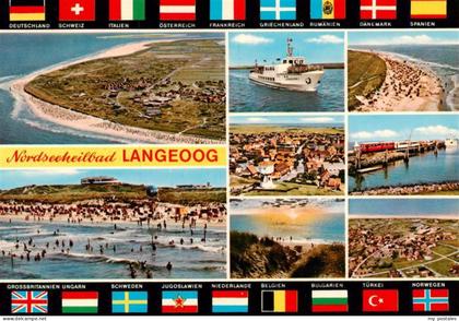 Langeoog Nordseebad Fliegeraufnahmen MS Langeoog Inselbahn Duenen Badestrand