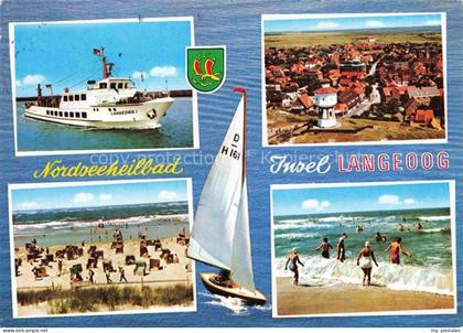 LANGEOOG Nordseebad MS Langeoog 1 Fliegeraufnahme Strandpartien Wellengang