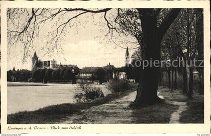 Lauingen Donau Uferpromenade Blick zum Schloss