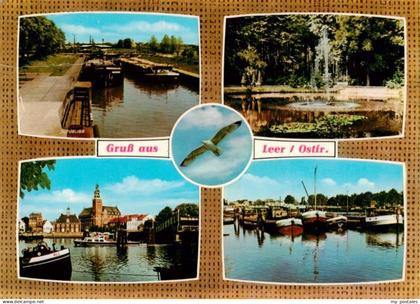 Leer Ostfriesland Kanal Park Panorama Hafenpartie