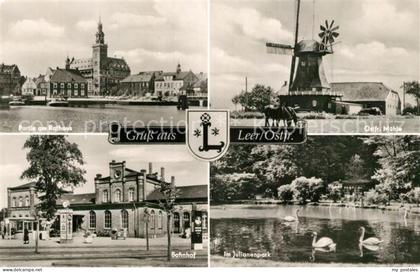 Leer Ostfriesland Rathaus Ostfriesenmuehle Bahnhof Julianenpark