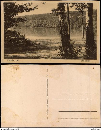 Ansichtskarte Lehnin-Kloster Lehnin Gohlitzsee 1924