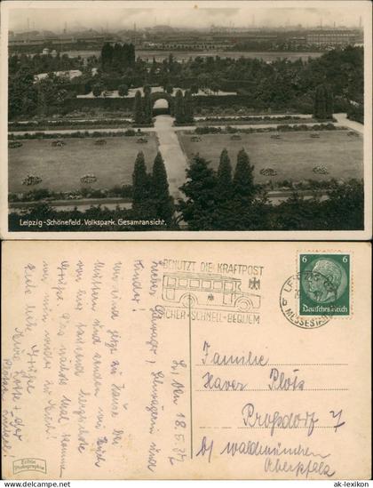 Schönefeld (Alt Schönefeld)-Leipzig Volkspark Stadt Fabriken 1937