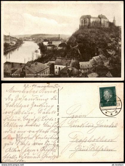 Ansichtskarte Leisnig Panorama-Ansicht Leisnig Schloss Mildenstein 1930/1929