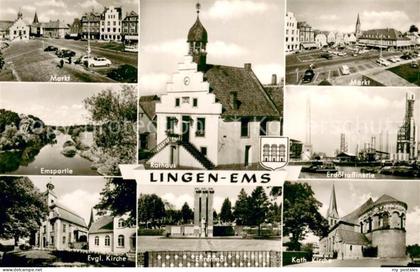 Lingen Ems Markt Kirche Rathaus Ehrenmal Erdoelraffinerie