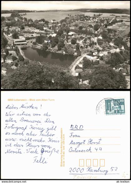 Ansichtskarte Bad Lobenstein Blick vom Alten Turm 1989
