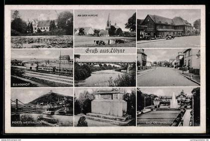 AK Löhne, Porta Westfalika, Bahnhof, Werrebrücke