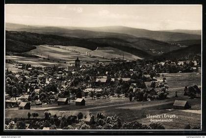 AK Lössnitz i. Erzgeb., Gesamtansicht mit Kirche