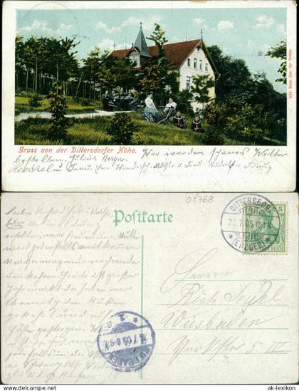 Dittersdorf (Lößnitz)-Lößnitz (Erzgebirge) Gasthaus mit Gästen 1905