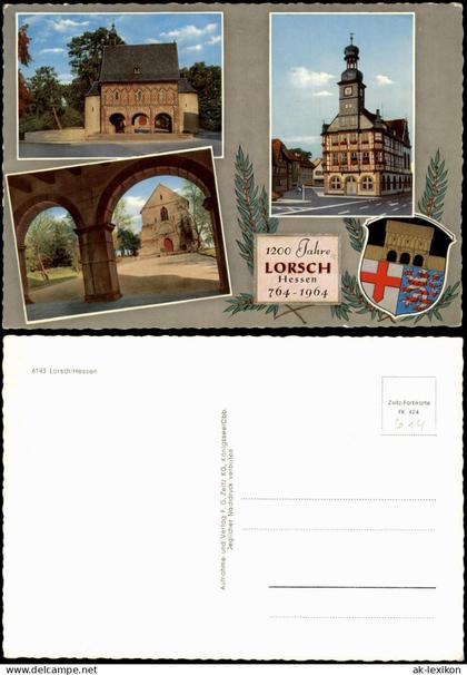 Ansichtskarte Lorsch Ortsansichten Lorsch Hessen Kirche Stadthaus 1990