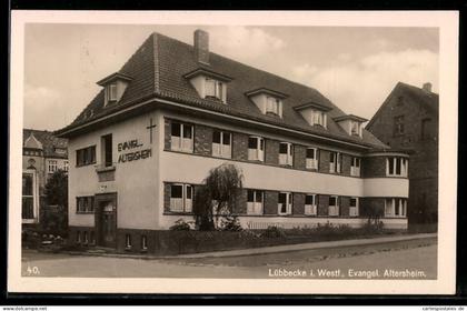 AK Lübbecke i. Westf., Evangel. Altersheim, Aufbauschule im Hintergrund