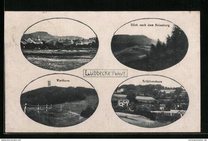 AK Lübbecke i. Westf., Wartturm, Schützenhaus, Gesamtansicht