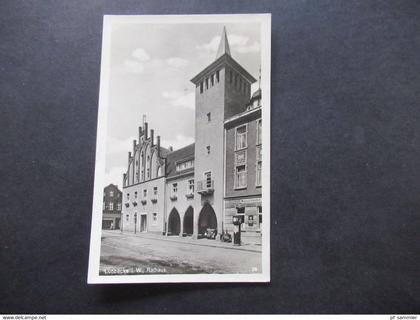 BRD 1958 Echtfoto AK Lübbecke in Westfalen Rathaus mit Rathsschenke Verlag Trinks & Co. Leipzig