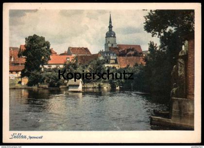 ALTE POSTKARTE LÜBBEN IM SPREEWALD ALTSTADTMOTIV MIT PAUL-GERHARDT-KIRCHE FELDPOST 1942 Ansichtskarte postcard AK cpa