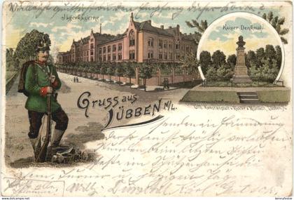 Gruss aus Lübben - Litho - Jägerkaserne